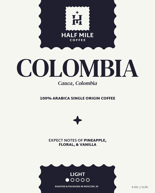 Colombia Cauca coffee label