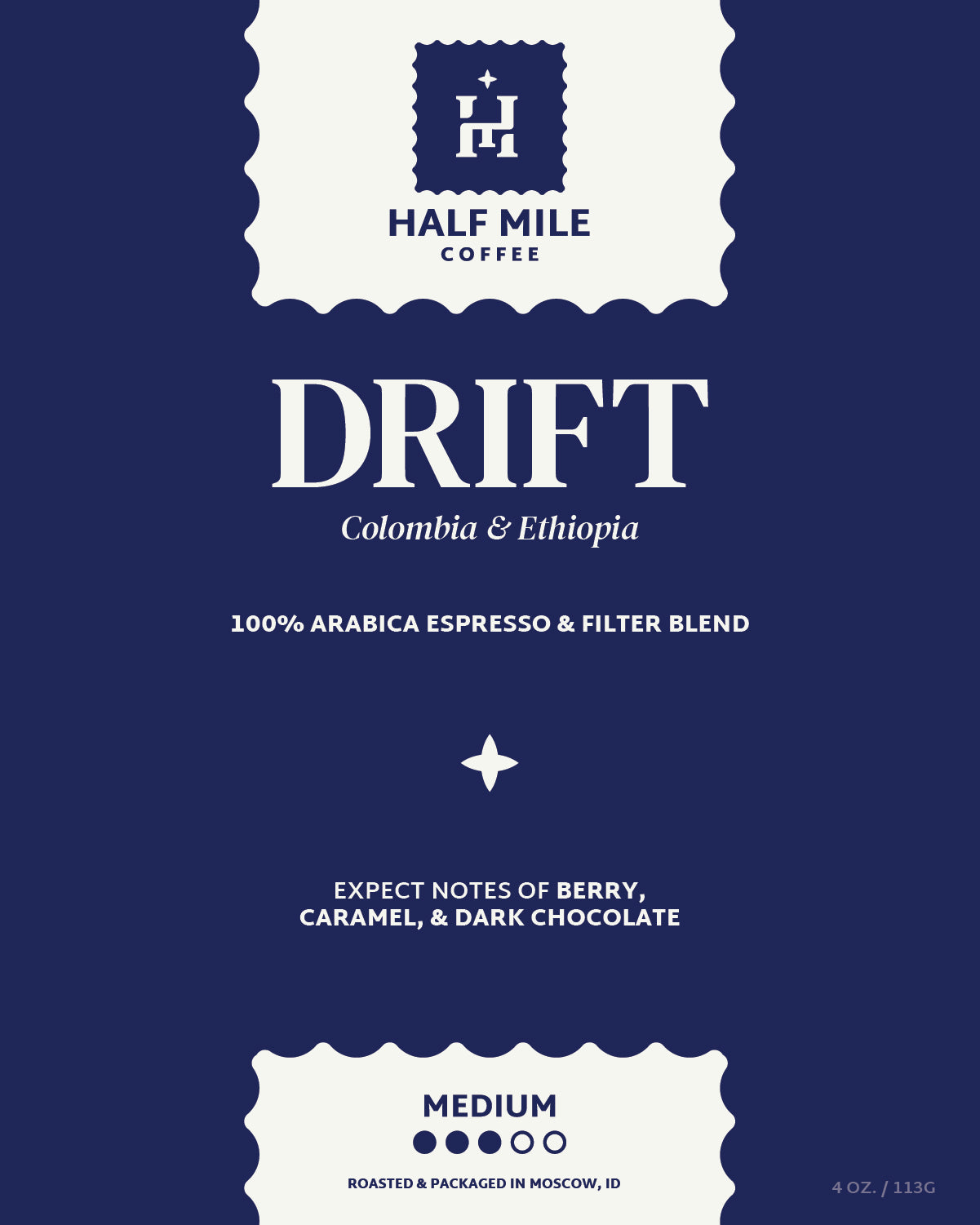 Half Mile Coffee Drift Coffee Blend label